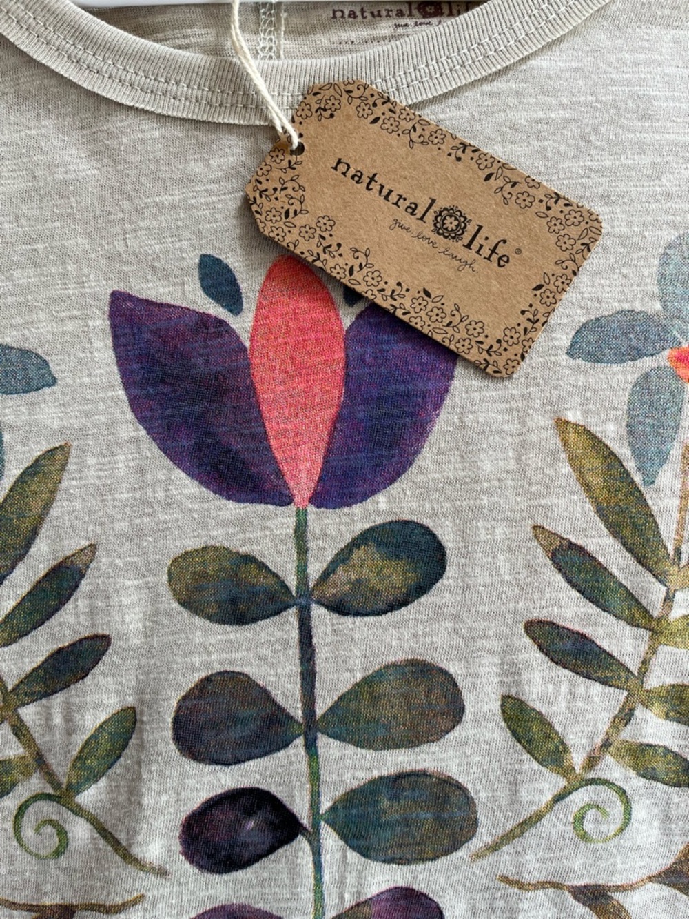 NATURAL LIFE Boxy Boho Tee with Flowers - Picture 4 of 8